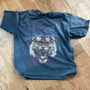 Anine Bing Dark Gray Tiger Graphic Tee
